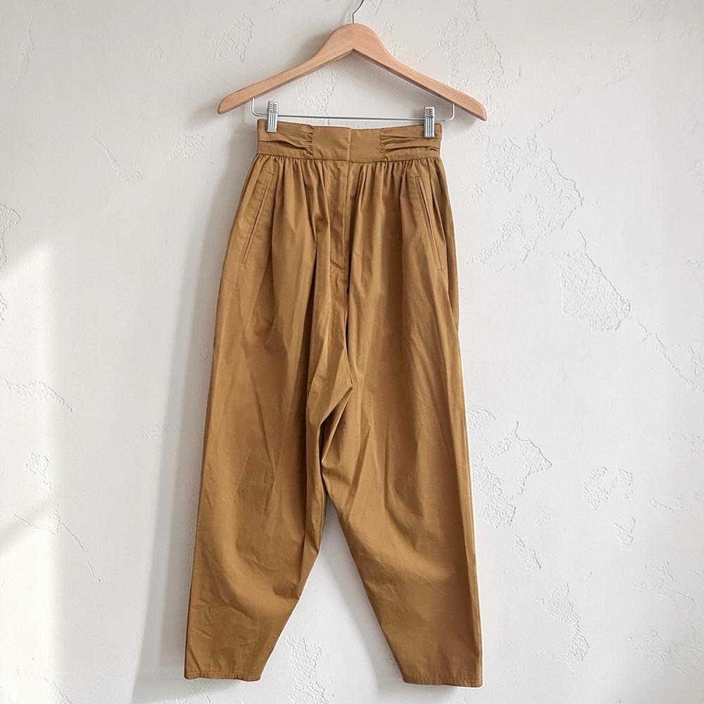 Mr. Larkin Amelie Balloon Drop Crotch Tan Cotton Pants Sz XS